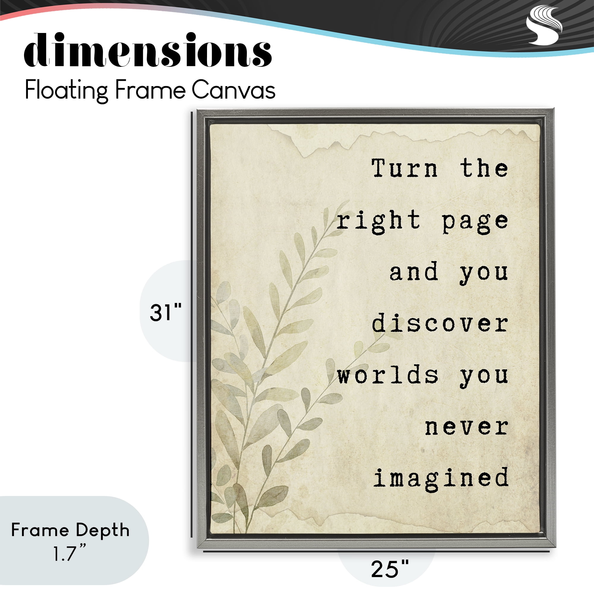 Stupell Industries Literary Wonders Quote Gray Framed Floater Canvas Wall Art, design by Julia Frost