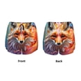 thumbnail image 3 of Balery Color Splash Fox Portrait Pantalones cortos deportivos para mujer con forro y dos bolsillos, elásticos, para entrenamiento, gimnasio, yoga-XX-Large, 3 of 7