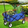 thumbnail image 6 of XF XINFENG Collapsible Folding Wagon Heavy Duty Utility Outdoor Cart Outdoor Beach Wagon Garden Cart with Large Capacity for Garden Sports Shopping,Blue, 6 of 7