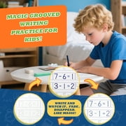 Magic Grooved Writing Practice for Kids Ages 3-8, Reusable Grooved Handwriting Workbooks,Large-Scale Writing Workbook, Kindergarten Workbook, 10.24 x 7.29 inches (7 Books + Pens)