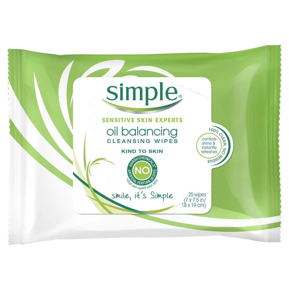 Simple Oil Balancing Cleansing Wipes 7 Ct