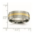 thumbnail image 2 of Titanium Brushed Polished 14k Gold Inlay 8mm Brush/Polish Band Size 12.5 Ring for Women and Men, 2 of 2