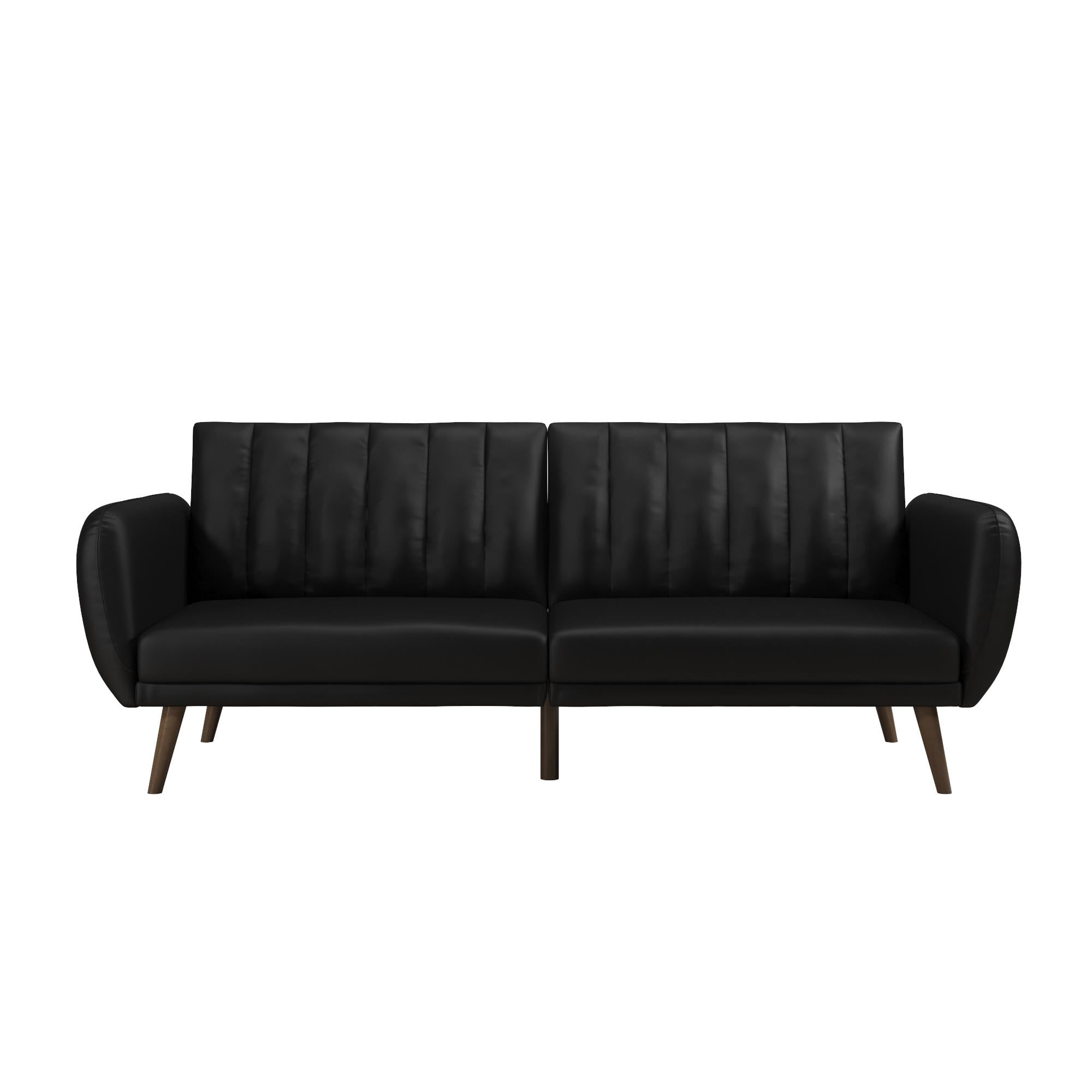 Novogratz Brittany Futon, Black Faux Leather