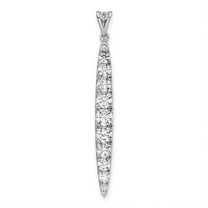 14k White Gold 1 carat Lab Grown Diamond VS/SI  G  Fancy Bar Pendant