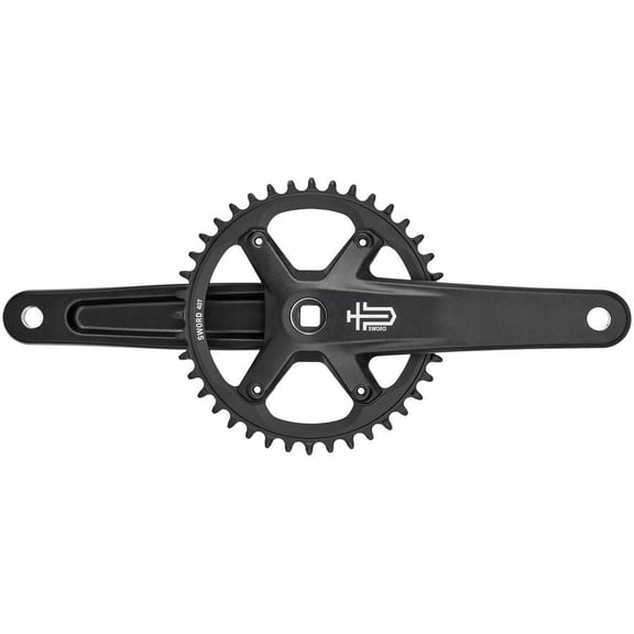 microSHIFT Sword Black 1x Crankset - 165mm, 9/10-Speed, 40t, 110 Asym BCD, JIS Square Taper Spindle Interface, Black