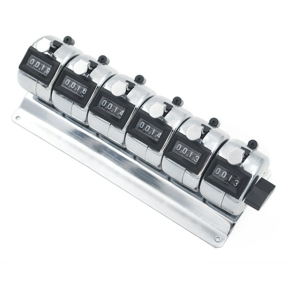 GOGO 6-Unit Counter, Mechanical Tally Meter, Chrome Plated Multiple-unit Desktop Tally Counter for Event, People, Inventory