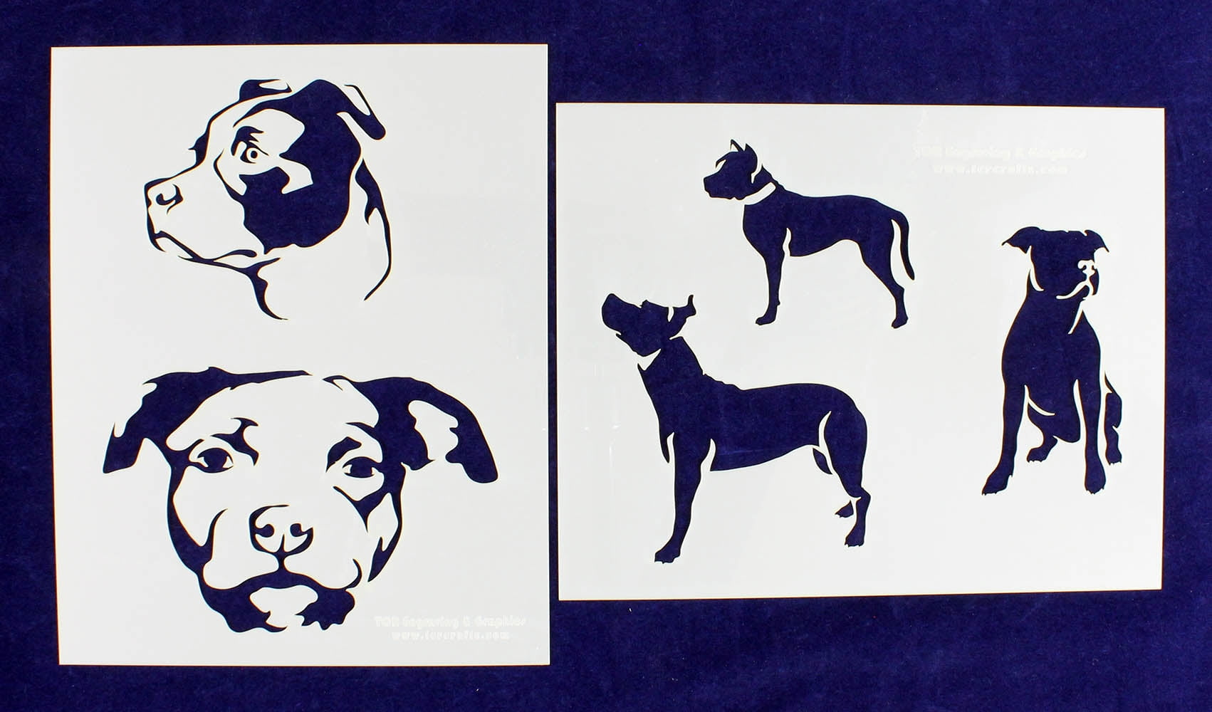 Pit Bull Dog Stencils - 2 Piece Set - 8" X 10" - Walmart.com - Walmart.com