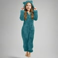 thumbnail image 2 of Mercatoo Girls Fleece Zip Up Jumpsuits Kids Hooded 𝗥ompers 𝗢nesie Sherp𝐚 Fuzzy Cute Soft Bed Jumpsuit Warm Winter Clothes, 2 of 5