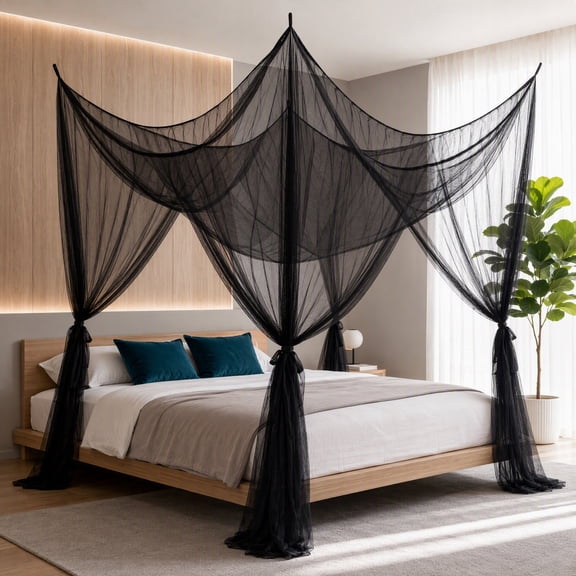 JWGIETK Bed Canopy Curtains, Mosquito Net Drapes for Indoor and Outdoor Use, Gothic Style, 74.8 x 82.7 x 94.5 Inches