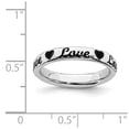 thumbnail image 5 of Sterling Silver Stackable Expressions Black Enamel Love Ring Size 6, 5 of 5