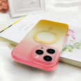 thumbnail image 4 of Magnetic for iPhone 13 Pro Max Phone Case for Women/Men, MagSafe Gradation Color Glitter Hard Case, Military Grade Drop Protection Shockproof Protective Case 6.7inch- Powder Gradient Yellow, 4 of 12