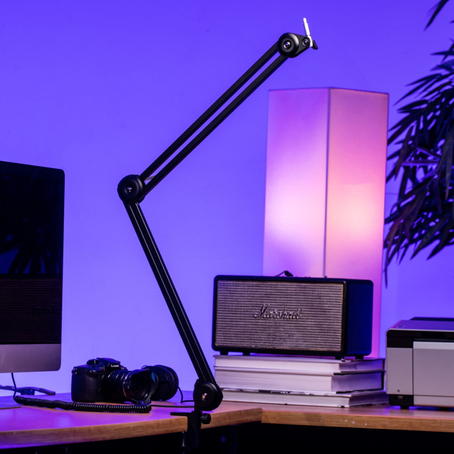 SR-HC2 Two-Section Broadcast Studio Microphone Suspension Mount with Slim-Line Table Mount