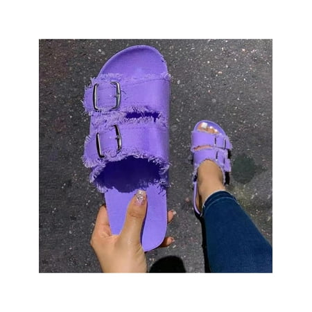 

Gomelly Flat Footbed Sandals for Women Casual Slip On Open Toe Slides Shoes