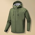 thumbnail image 2 of YYDGH Men's Hooded Softshell Jacket Lightweight Waterproof Fleece Lined Windbreaker Rain Jacket Winter Outdoor Hiking Green L, 2 of 9