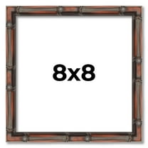 8x8 Frame Brown Bamboo with Dark Coffee/Walnut Finish | Solid Wood Picture Frame Width 0.75 Inches