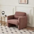 thumbnail image 3 of Lamb Fleece Fabric Sofa with Lumbar Pillow,34" Living Room Chairs, Modern Single Sofa Chair,Armchair for Apartment, Office, Bedroom,33.86*30.31*31.5(L*W*H),Weight Capacity 300 LBS,Pink, 3 of 5