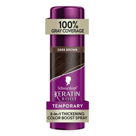 Schwarzkopf Keratin Color Root Temporary Hair Color Spray Dark Brown 2 Oz