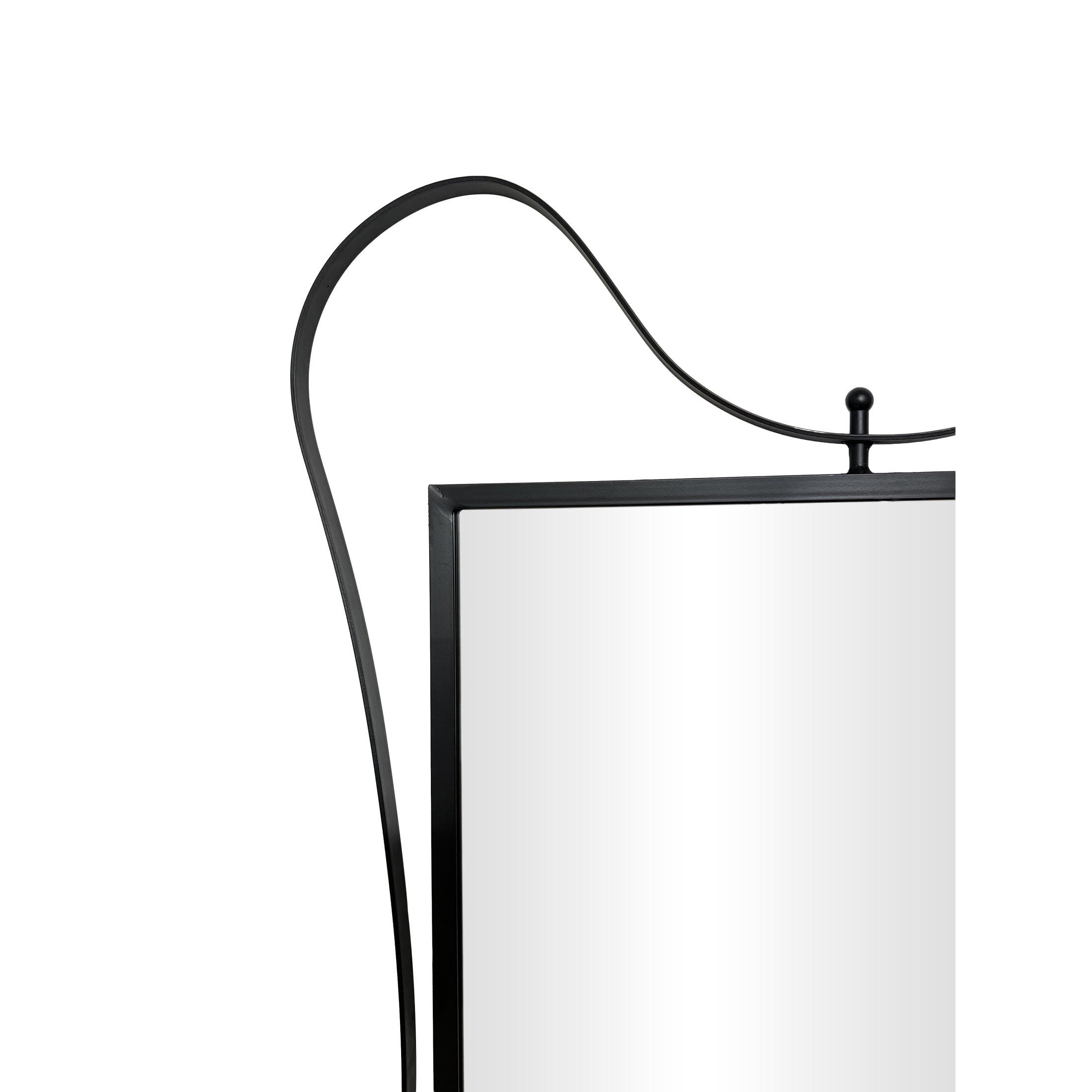 DecMode 50" x 31" Black Wall Mirror with Rounded Edges