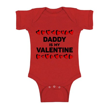 Awkward Styles Daddy Is My Valentine Baby Bodysuit Short Sleeve