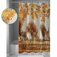thumbnail image 3 of Welcome Fall Squirrel Shower Curtains for Bathroom Waterproof Fabric Bath Curtains Decor Bath Tub Curtain Thanksgiving Botanical Rustic Decorative Shower Curtain Sets with 12 Hooks, 72x72 Inch, 3 of 6