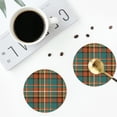 thumbnail image 5 of Pofeuu colorful plaid Print Leather Coasters Set of 6, Round Cups Mugs Mat Pad for Home Kitchen Heat Resistant Drink Coasters,Round Shape, 5 of 7