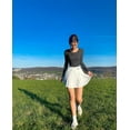 thumbnail image 3 of ORUYROP Women's 2 Piece Bodysuits Sexy Ribbed One Piece Long Sleeve Crew Neck Tops Bodysuits, 3 of 6