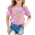 thumbnail image 2 of DJDLJWCJ Graphic Tees Girls T Shirts for Girls Crewneck Cute Printed Tee Shirt Casual Summer Fashion Tops, Pink 7-8T, 2 of 4