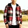 thumbnail image 5 of yillto Boys Plaid Jackets Flannel Hoodies Fall Fashion Long Sleeve Zip up Jacket Coat for Kids 5-15 Years, 5 of 7