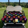 thumbnail image 2 of COEQINE Golf Cart Seat Cover Blanket Towel Accessories, Portable Foldable Design with Carry Handle, Universal Fit for EZGO/Yamaha/Club Car with 4 Pockets, Distressed Colorful Paw Print, 2 of 8