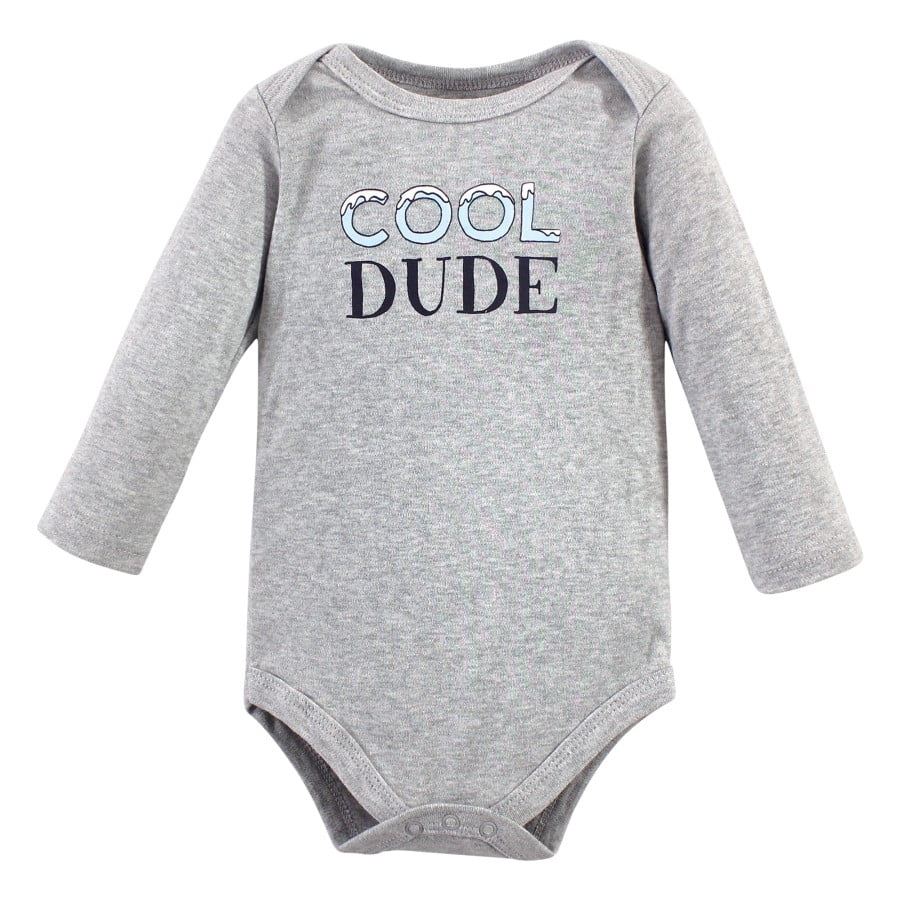 Hudson Baby Cotton Long-Sleeve Bodysuits, 3- Pack, Newborn- 24 Months
