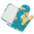thumbnail image 2 of Disketp World Map With Landmarks Oven Mitts And Potholders Bbq Gloves-Oven Mitts And Pot Holders With Recycled Infill Silicone Non-Slip Cooking Gloves For Cooking Baking Grilling, 2 of 9