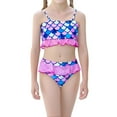 thumbnail image 1 of WEIYLL Swimsuits for Girls Scale Print Cute Bikinis Ruffles Beach Holiday Kids Beachwear 2 Pcs for 5-6 Years, 1 of 8