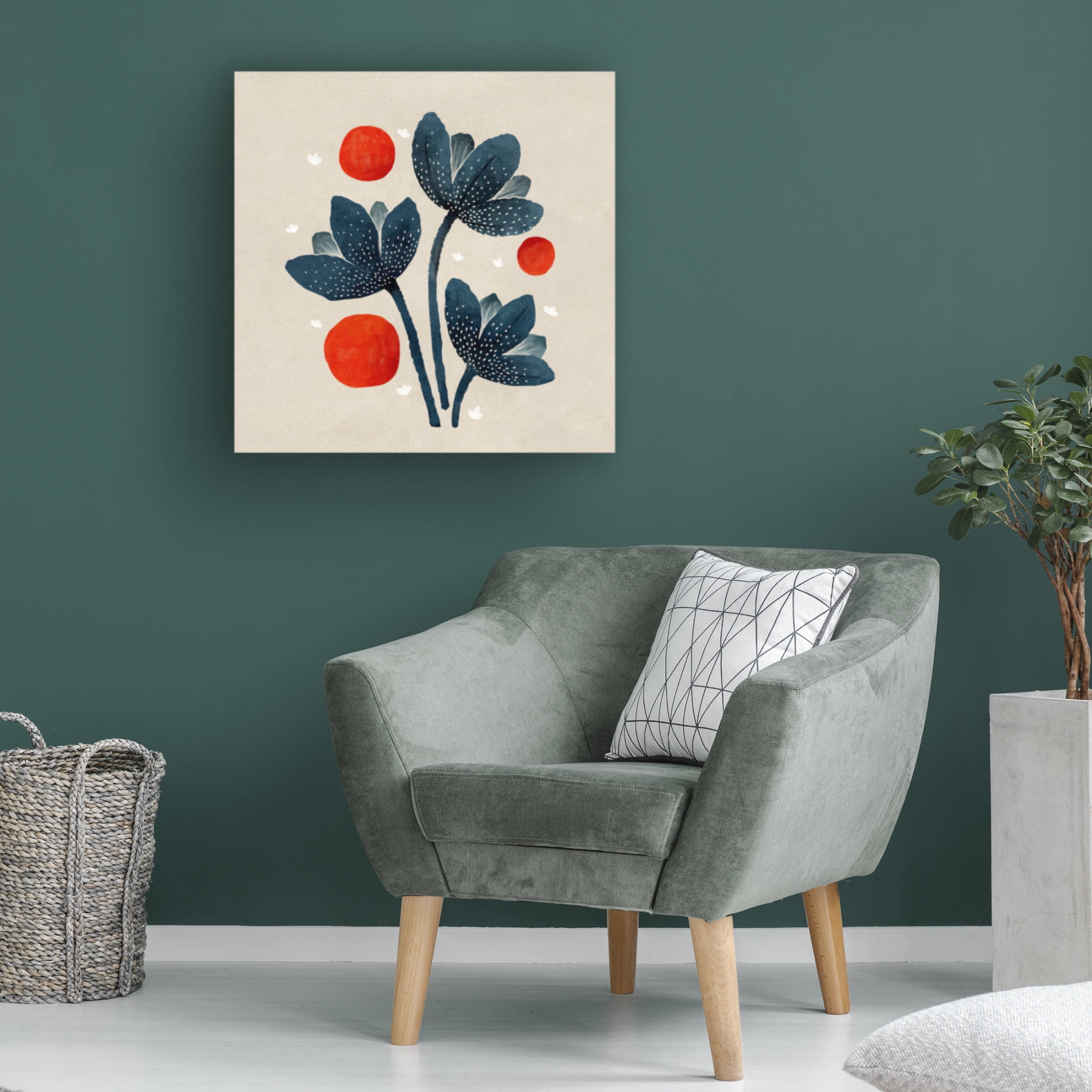Trademark Fine Art Katie O'Shea  Blue Flowers I Canvas Wall Art