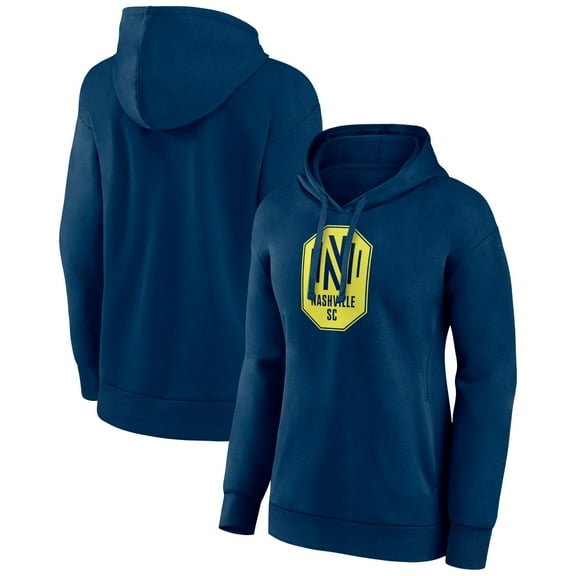 Women's Navy Nashville SC Official Logo Pullover Hoodie