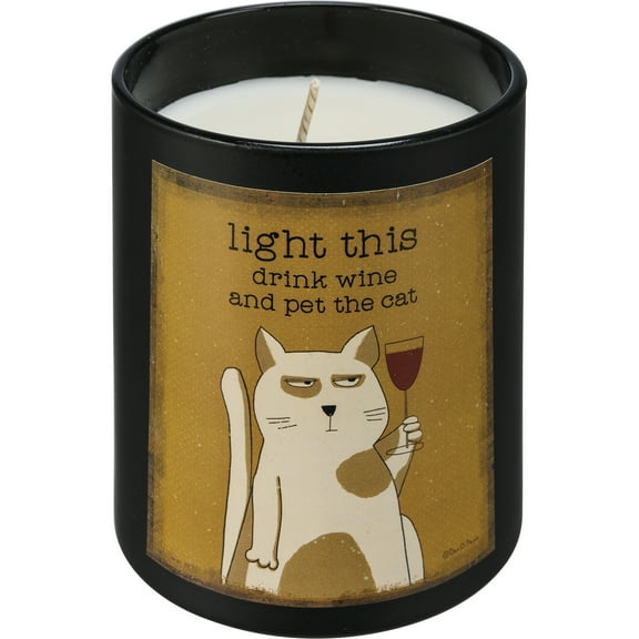 Jar Candle - Light This Drink Wine And Pet The Cat