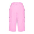 thumbnail image 4 of NinXxx Women's High Waisted Slim Wide Leg Cropped Slacks Thin Medium Pink M, 4 of 6