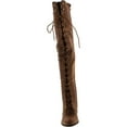thumbnail image 4 of FOREVER CAMILA-48 Womens Chunky Heel Lace Up Over The Knee High Riding Boots, 4 of 4