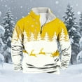 thumbnail image 5 of KeShDi Christmas Men Sweatshirts Men CMen Casual Fashion Stand Collar Printing Zipper Pullover Long Sleeve Sweatshirt Blouse YellowXL, 5 of 6
