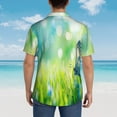 thumbnail image 4 of Daiia green grass and butterfly Print Hawaiian Shirt for Men Gentle Cotton Regular Short Sleeve Casual,Medium, 4 of 7