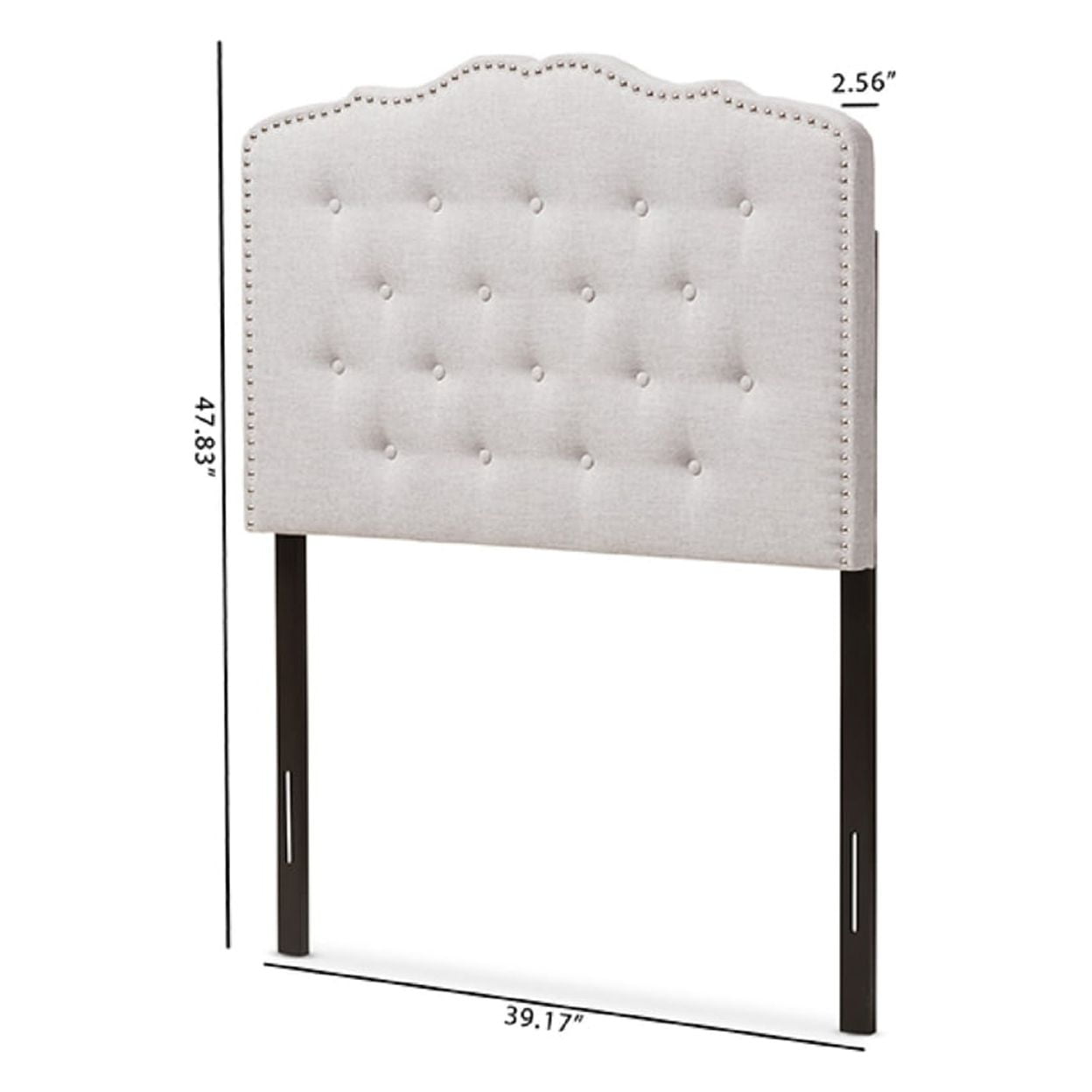 Baxton Studio Lucy Modern and Contemporary Greyish Beige Fabric Twin Size Headboard,Wholesale Interiors