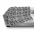 thumbnail image 3 of Zebra Print Soft Flannel Fleece Blanket, Exotic Savanna Inspired Animal Skin Diagonal and Wavy Illustration, Cozy Plush for Indoor and Outdoor Use, 50" x 70", Charcoal Grey and White, by Ambesonne, 3 of 6