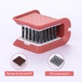 thumbnail image 2 of Cocina Cepillo de esponja para lavavajillas para lavavajillas Platos en forma de U Lavado Frolling Scrubging Mancha MANTENIMIENTO TENDERRAMIENTO SCOURING REMOVER PINK Inevent HA010308-02, 2 of 6
