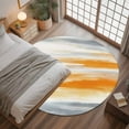 thumbnail image 3 of Burnt Orange Grey Ombre Round Rugs 3ft, Abstract Art Oil Painting Modern Non Slip Washable Rug Runner, Low Pile Indoor Floor Carpet Mat Bathroom Rugs for Living Room, Bedroom, Kids Room, 3 of 9