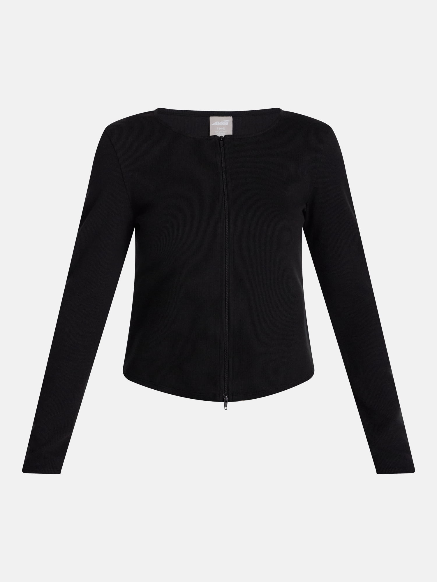 Avia Women's Ribbed Zip Front Cardigan with Long Sleeves, Sizes XS-XXXL