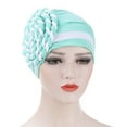 thumbnail image 1 of KIHOUT Beanies Hats Women India Hat Patchwork Braid Muslim Ruffle Chemo Hat Beanie Wrap Cap, 1 of 2