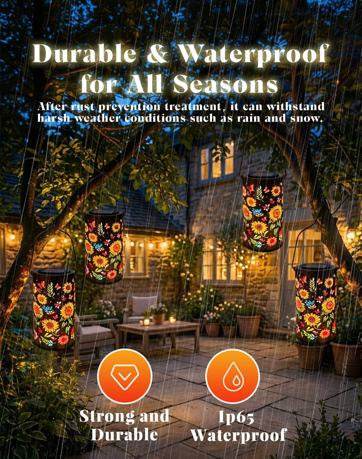 Colorful Sunflower Glow Solar Garden Lantern, 2026 Waterproof Outdoor Solar Powered Hanging Light for Garden, Patio, Pathway Lantern, Let Your Garden Bloom with Light After Sunset