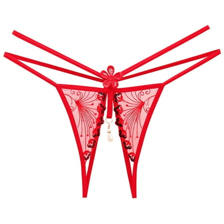 Crotchless Thongs for Women Funny Women Thongs Red Thongs Women s Sexy Lingerie & Underwear Sheer Underwear Women One Size
