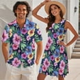 thumbnail image 2 of KUIFORTI Matching Couple Outfits Quick-dry Husband and Wife Clothing Womens Summer Dresses Hibiscus Floral Loose Cut Round Neck for Beach Seaside, 2 of 6