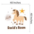 thumbnail image 4 of Personalized Name Animal Wall Decal Cartoon Pony Show Jumping Custom Name Bedroom Wall Decal for boys and girls Pony You are Amazing Themed Kids Room Décor - Size: 40 In x 40 In, 4 of 5