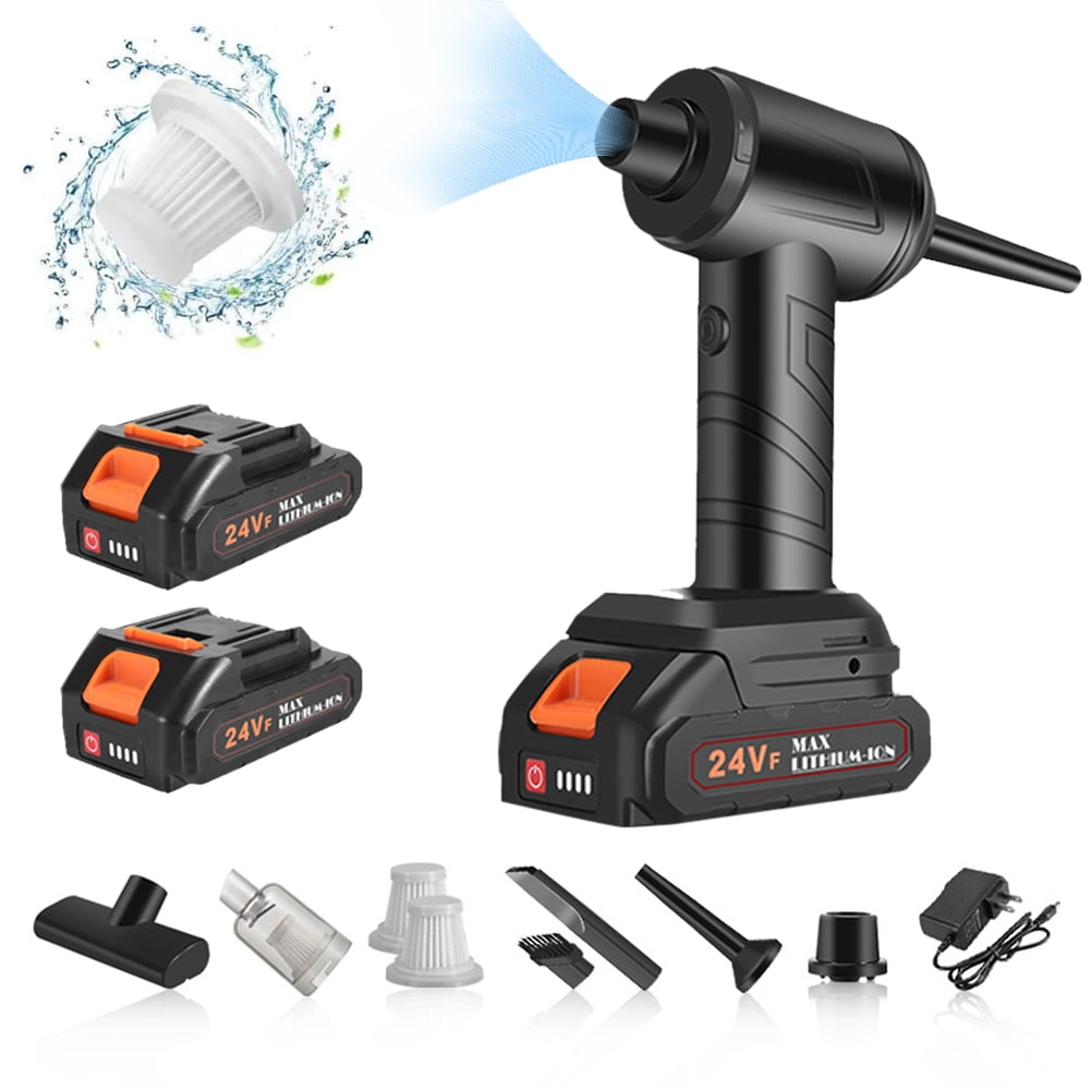 Power Cordless Car Vacuum Cleaner, 300W 12000PA Portable Handheld Vacuum Cleaner For Car Home Rechargeable Strong Suction Vacuum With 2 Battery